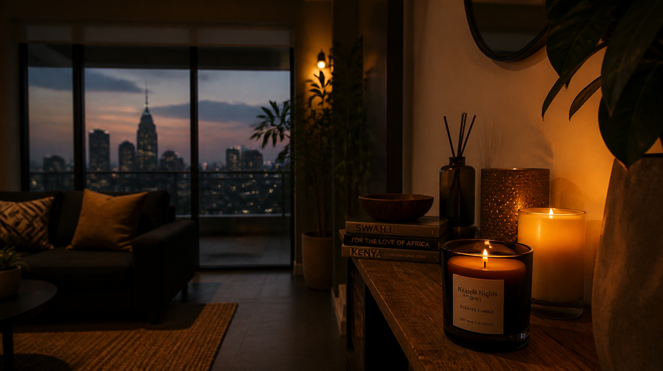 Flame Flair candles glowing in a warm Nairobi home